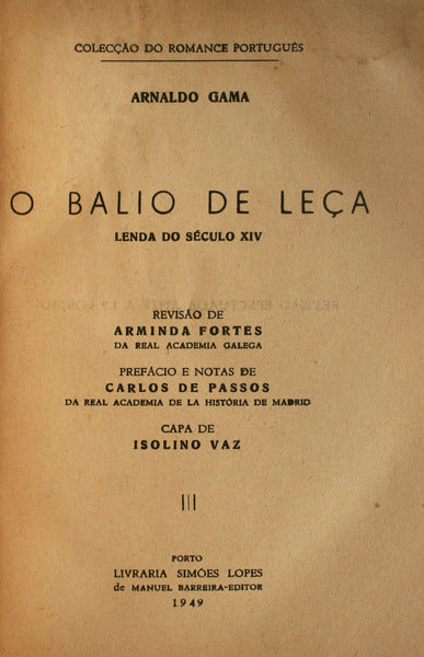 O BALIO DE LEÃ‡A. [1949 - SIMÃ•ES LOPES DE MANUEL BARREIRA]