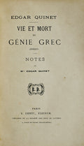 VIE ET MORT DU GÃ‰NIE GREC.