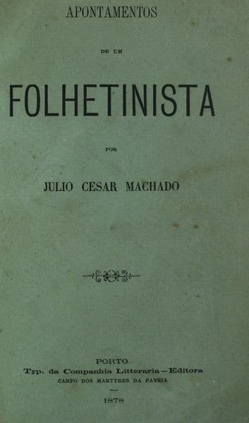 APONTAMENTOS DE UM FOLHETINISTA.