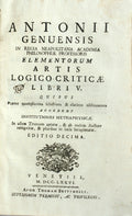 ELEMENTORUM ARTIS LOGICO-CRITICAE LIBRI V.
