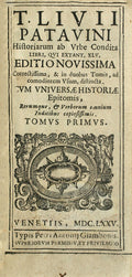 HISTORIARUM AB URBE CONDITA.