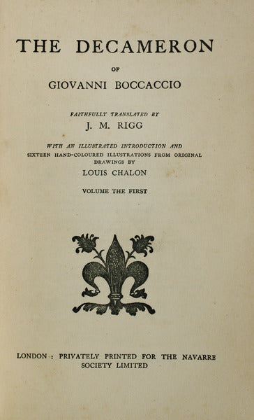 THE DECAMERON. [2 VOLS.]
