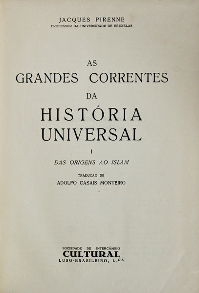 AS GRANDES CORRENTES DA HISTÃ“RIA UNIVERSAL. [7 VOLS.]