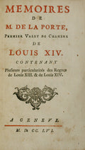 MEMOIRES DE M. DE LA PORTE, PREMIER VALET DE CHAMBRE DE LOUIS XIV.