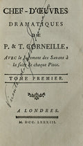 CHEF-D'Å’UVRES DRAMATIQUES DE P. & T. CORNEILLE,