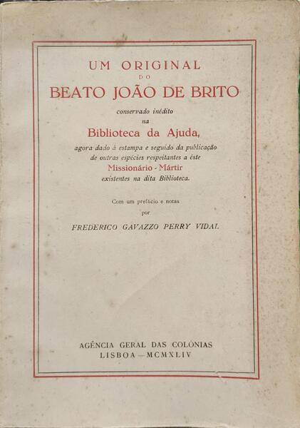UM ORIGINAL DO BEATO JOÃƒO DE BRITO.
