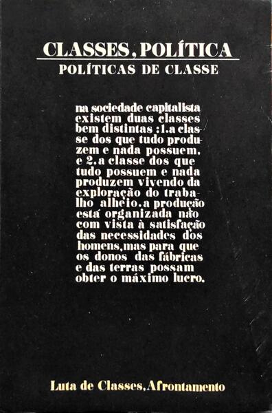 CLASSES, POLÃTICA.  POLÃTICA DE CLASSES