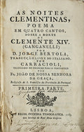 AS NOITES CLEMENTINAS, POEMA EM QUATRO CANTOS, SOBRE A MORTE DE CLEMENTE XIV.