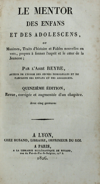 LE MENTOR DES ENFANTS ET DES ADOLESCENS,