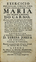 EXERCICIO PARTICULAR, E BREVE PARA OS FILHOS, E DEVOTOS DA PURISSIMA VIRGEM MARIA
