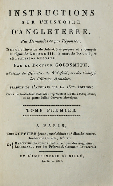 INSTRUCTIONS SUR L'HISTOIRE D'ANGLETERRE,