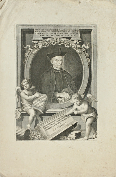 EFFIGIES V. P. BARTHOLOMAEI DE QUENTAL. [GRAVURA DO SÃ‰C. XVIII]