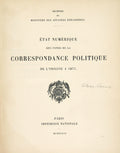 Ã‰TAT NUMÃ‰RIQUE DES FONDS DE LA CORRESPONDANCE POLITIQUE DE L'ORIGINE A 1871.
