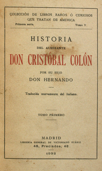 HISTORIA DEL ALMIRANTE DON CRISTÃ“BAL COLÃ“N.