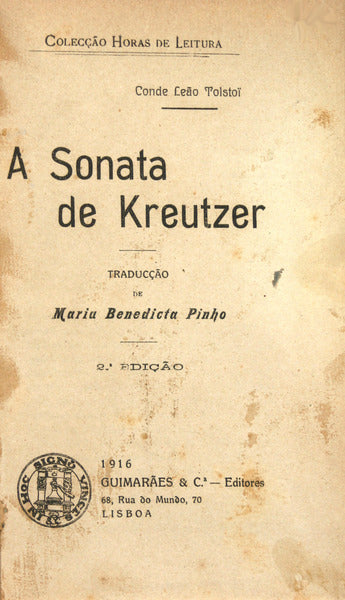 A SONATA DE KREUTZER. [2.Âª EDIÃ‡ÃƒO]