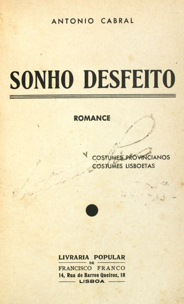 SONHO DESFEITO.