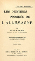 LES DERNIERS PROGRÃˆS DE L'ALLEMAGNE.
