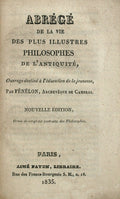 ABRÃ‰GÃ‰ DE LA VIE DES PLUS ILLUSTRES PHILOSOPHES DE L'ANTIQUITÃ‰,