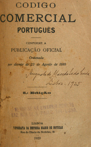 CODIGO COMERCIAL PORTUGUÃŠS.