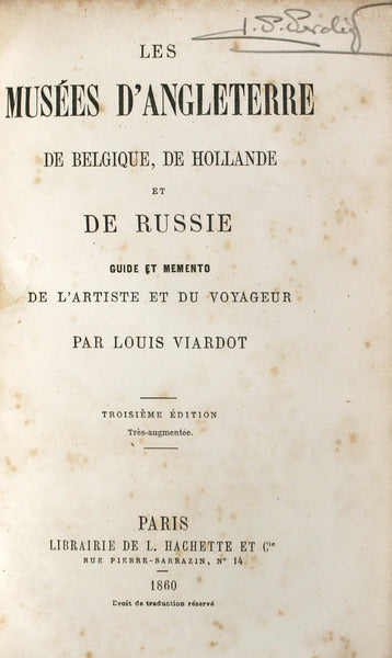 LES MUSÃ‰ES D'ANGLETERRE DE BELGIQUE DE HOLLANDE ET DE RUSSIE.