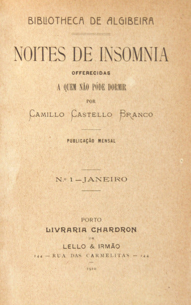 NOITES DE INSOMNIA. [4 VOLS.]
