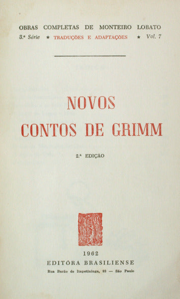 NOVOS CONTOS DE GRIMM.