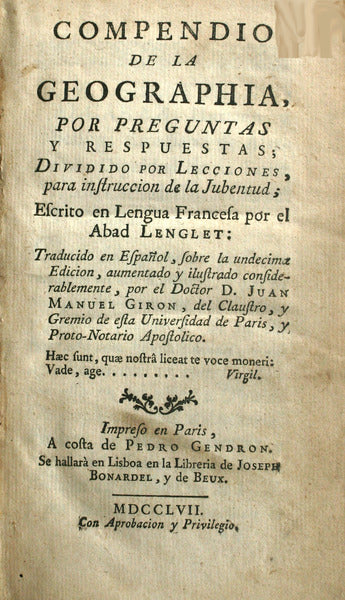 COMPENDIO DE LA GEOGRAPHIA, POR PREGUNTAS Y RESPUESTAS;