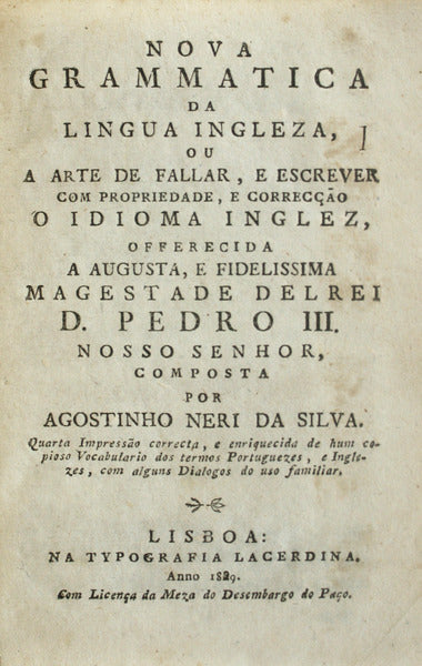 NOVA GRAMMATICA DA LINGUA INGLEZA, [4.Âª EDIÃ‡ÃƒO]