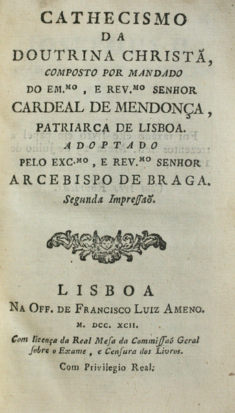 CATHECISMO DA DOUTRINA CHRISTÃƒ,