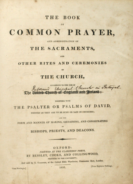 THE BOOK OF COMMON PRAYER,