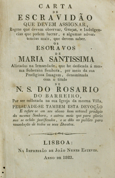 CARTA DE ESCRAVIDÃƒO.