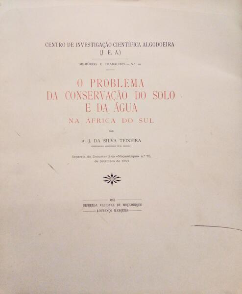 O PROBLEMA DA CONSERVAÃ‡ÃƒO DO SOLO E DA ÃGUA NA ÃFRICA DO SUL.