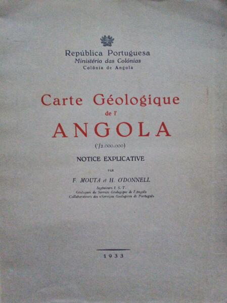 CARTE GÃ‰OLOGIQUE DE L'ANGOLA (1/2.000.000).