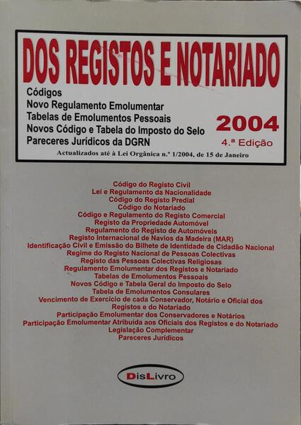 DOS REGISTOS E DO NOTARIADO.