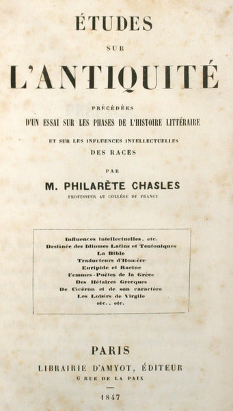 Ã‰TUDES SUR L'ANTIQUITÃ‰.
