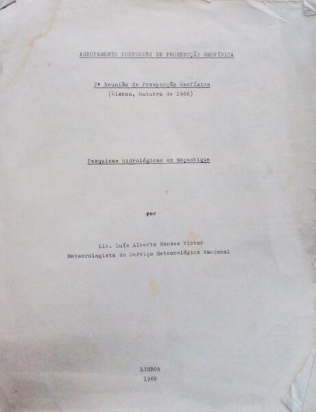 PESQUIZAS HIDROLÃ“GICAS EM MOÃ‡AMBIQUE.