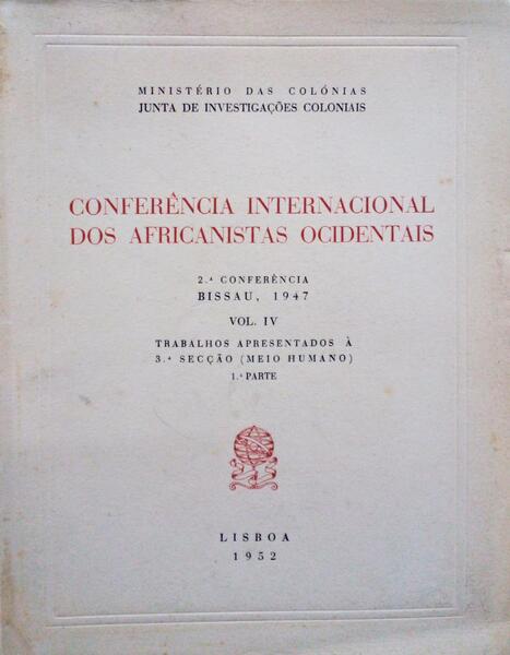 CONFERÃŠNCIA INTERNACIONAL DOS AFRICANISTAS OCIDENTAIS.
