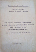 LISTA DOS ACTOS INTERNACIONAIS A QUE SE REFEREM OS AVISOS E DOCUMENTOS PUBLICADOS NO DIÃRIO DO GOVERNO.