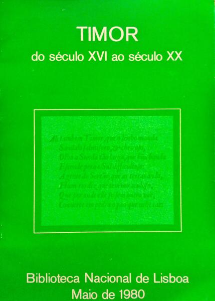 TIMOR DO SÃ‰CULO XVI AO SÃ‰CULO XX.