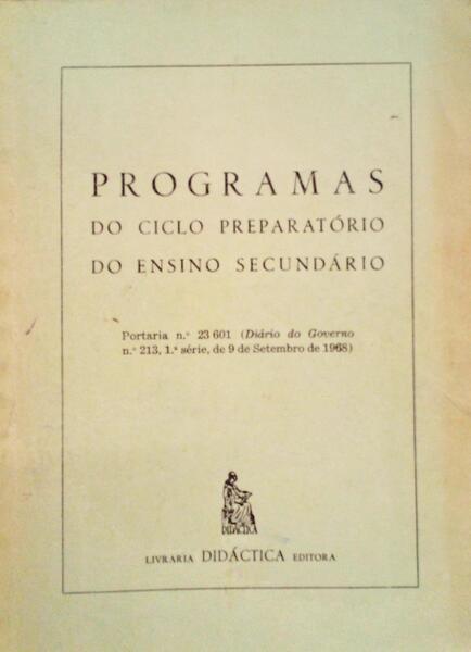 PROGRAMAS, DO CICLO PREPARATÃ“RIO DO ENSINO SECUNDÃRIO.