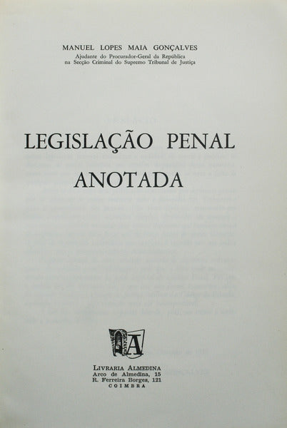 LEGISLAÃ‡ÃƒO PENAL ANOTADA.