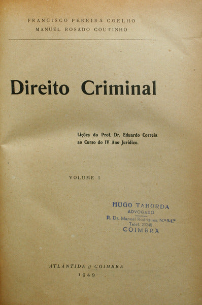 DIREITO CRIMINAL. [2 VOLS.]