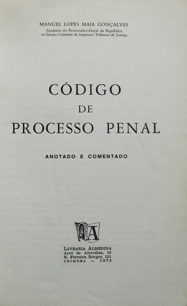 CÃ“DIGO DE PROCESSO PENAL.