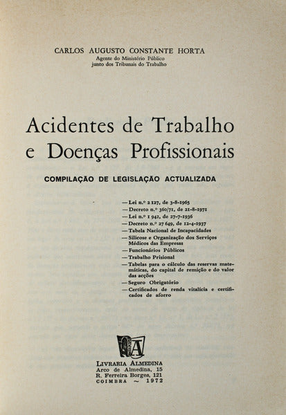 ACIDENTES DE TRABALHO E DOENÃ‡AS PROFISSIONAIS.