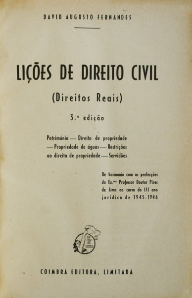 LIÃ‡Ã•ES DE DIREITO CIVIL (DIREITOS REAIS). [3.Âª EdiÃ§Ã£o]