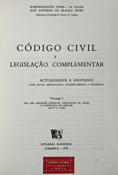CÃ“DIGO CIVIL E LEGISLAÃ‡ÃƒO COMPLEMENTAR. [2 VOLS.]