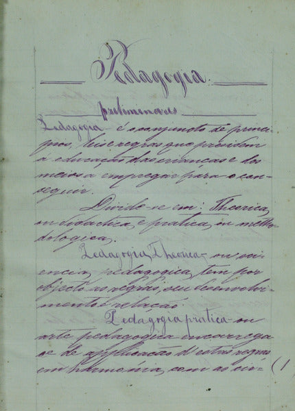 PEDAGOGIA. [MANUSCRITO CERCA 1880]