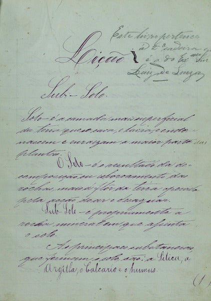 AGRICULTURA. [MANUSCRITO CERCA 1880]