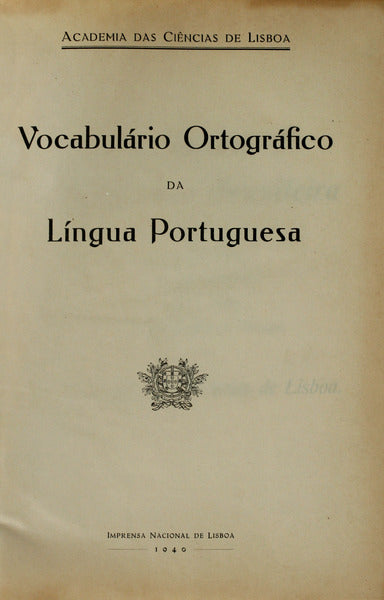 VOCABULÃRIO ORTOGRÃFICO DA LÃNGUA PORTUGUESA.