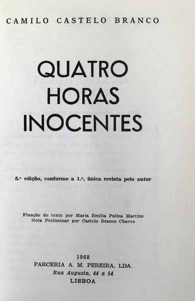 QUATRO HORAS INOCENTES.